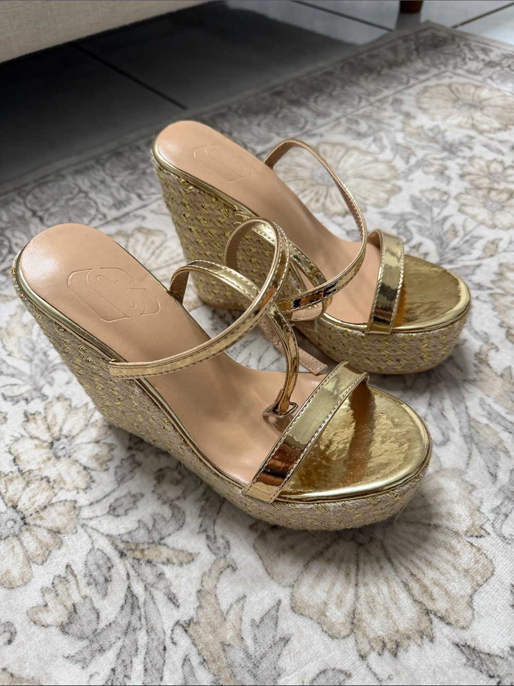 Gold Platform Wedge Sandals - Elegant Women’s Summer Heels